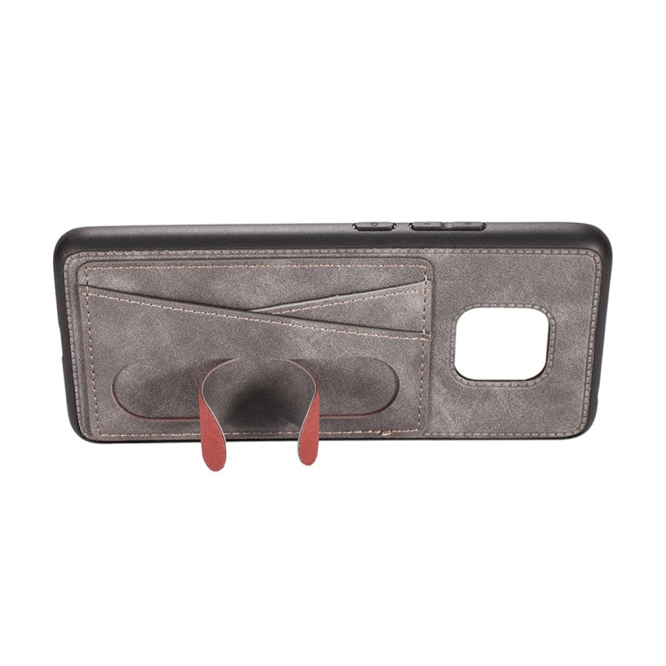 For Huawei Mate 20 Pro Shockproof PC + PU Protective Case with Spring Holder & Card Slot