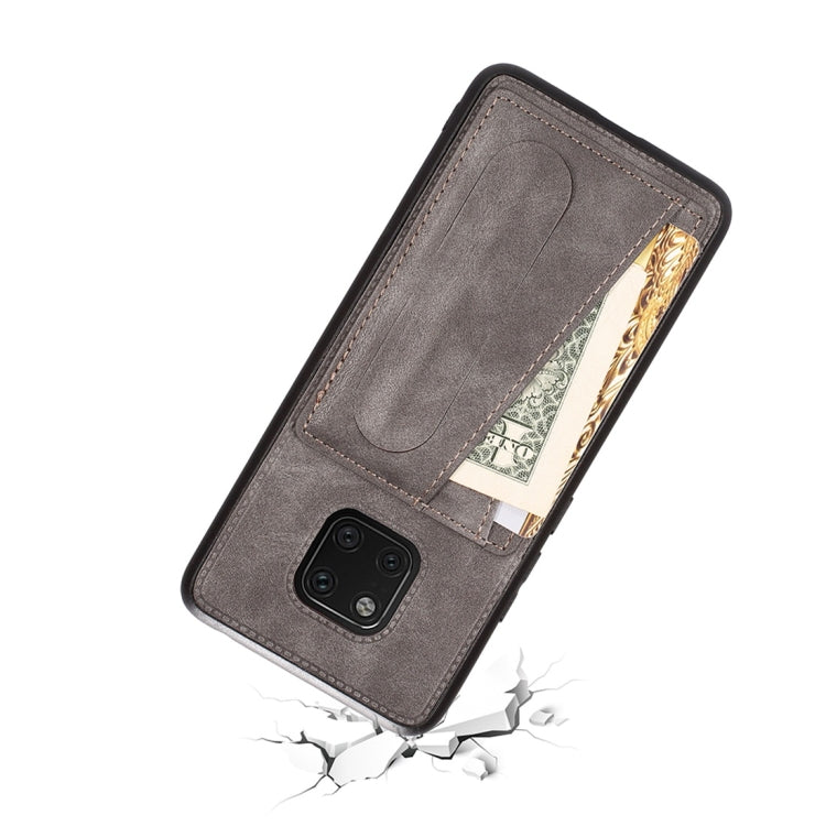 For Huawei Mate 20 Pro Shockproof PC + PU Protective Case with Spring Holder & Card Slot
