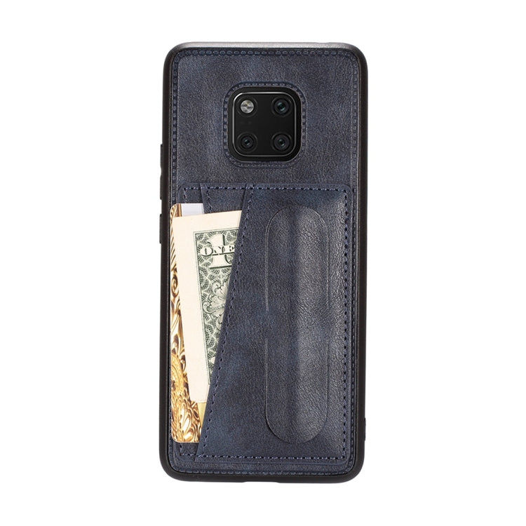 For Huawei Mate 20 Pro Shockproof PC + PU Protective Case with Spring Holder & Card Slot