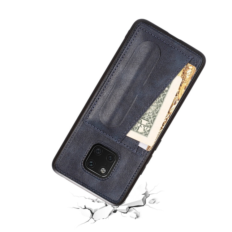 For Huawei Mate 20 Pro Shockproof PC + PU Protective Case with Spring Holder & Card Slot