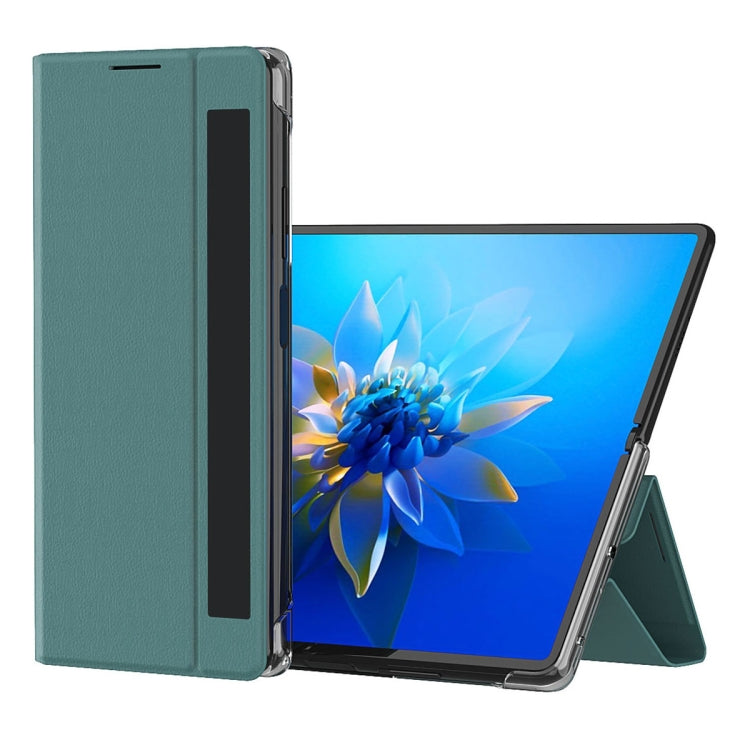 For Huawei Mate X2 Side Window Display Comes with Hibernation / Bracket Function Litchi Texture Without Flip To Answer The Phone Case