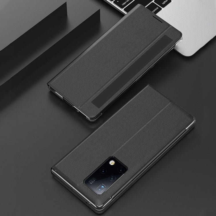 For Huawei Mate X2 Side Window Display Comes with Hibernation / Bracket Function Litchi Texture Without Flip To Answer The Phone Case