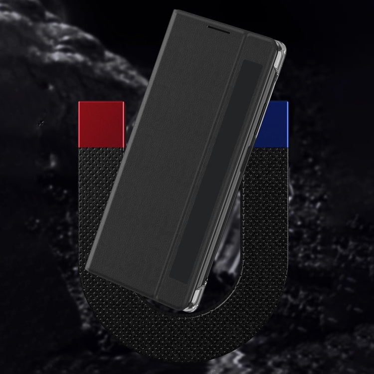 For Huawei Mate X2 Side Window Display Comes with Hibernation / Bracket Function Litchi Texture Without Flip To Answer The Phone Case