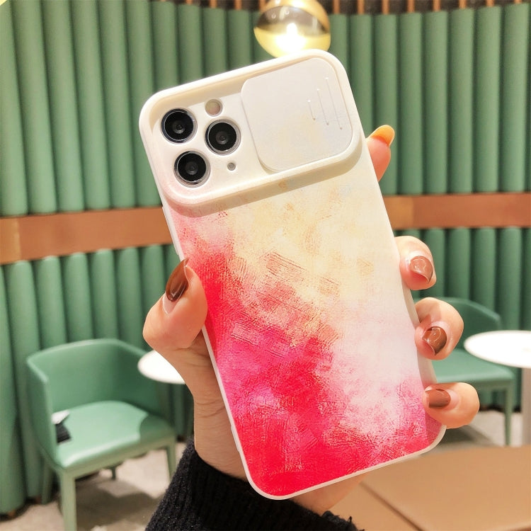 For iPhone 12 mini Gradient Color Sliding Lens Cover Design Shockproof Protective Case