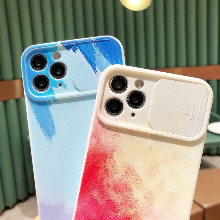 For iPhone 12 Gradient Color Sliding Lens Cover Design Shockproof Protective Case