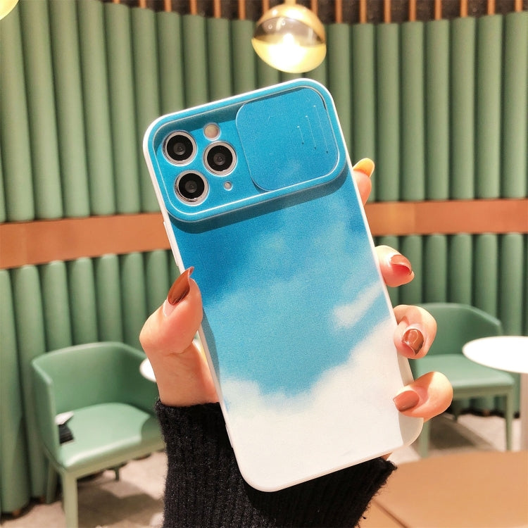 For iPhone 12 Pro Gradient Color Sliding Lens Cover Design Shockproof Protective Case