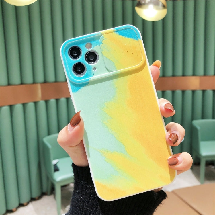 For iPhone 12 Pro Max Gradient Color Sliding Lens Cover Design Shockproof Protective Case