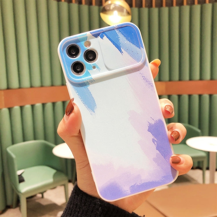 For iPhone 12 Pro Max Gradient Color Sliding Lens Cover Design Shockproof Protective Case