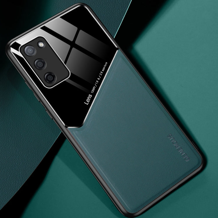 For OPPO A55 All-inclusive Leather + Organic Glass Protective Case with Metal Iron Sheet