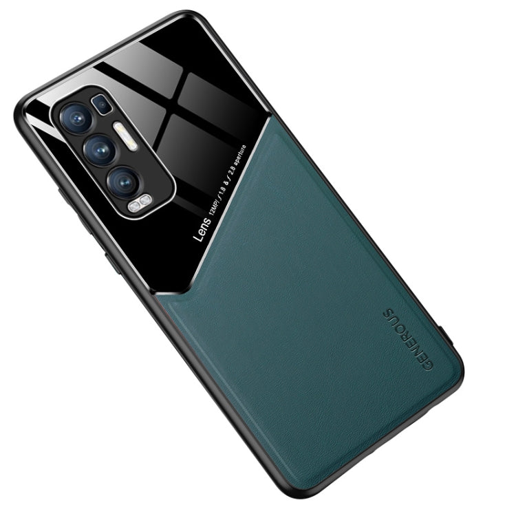 For OPPO Reno5 Pro Plus All-inclusive Leather + Organic Glass Protective Case with Metal Iron Sheet