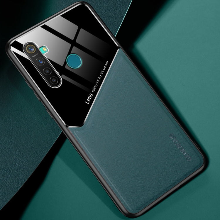 For OPPO Realme 5 All-inclusive Leather + Organic Glass Protective Case with Metal Iron Sheet