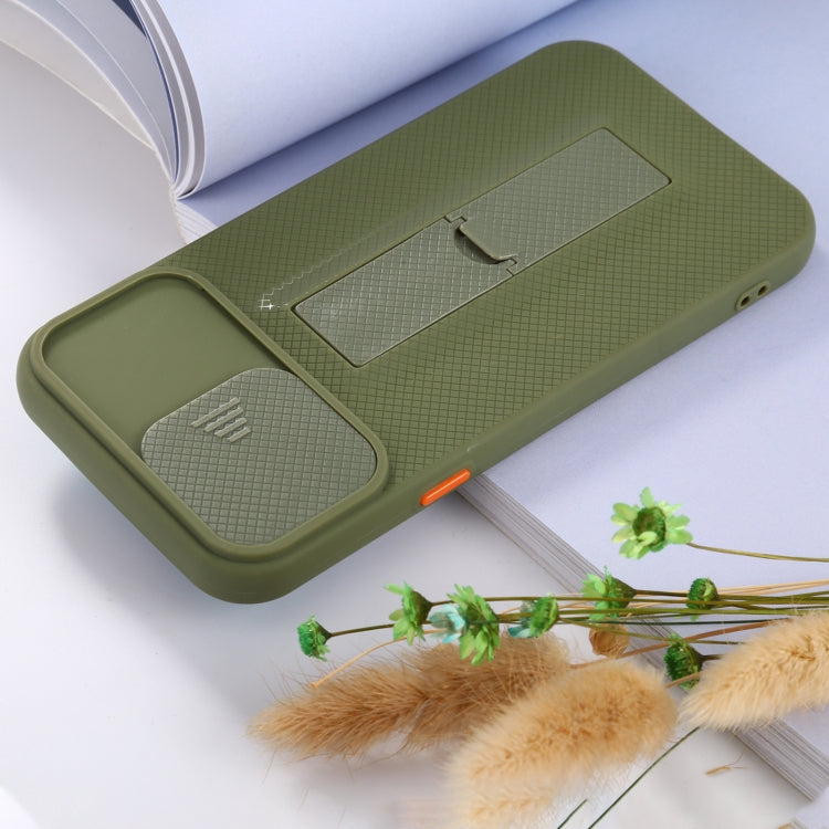 For iPhone 12 mini Sliding Lens Cover Design Protective Case with Invisible Holder