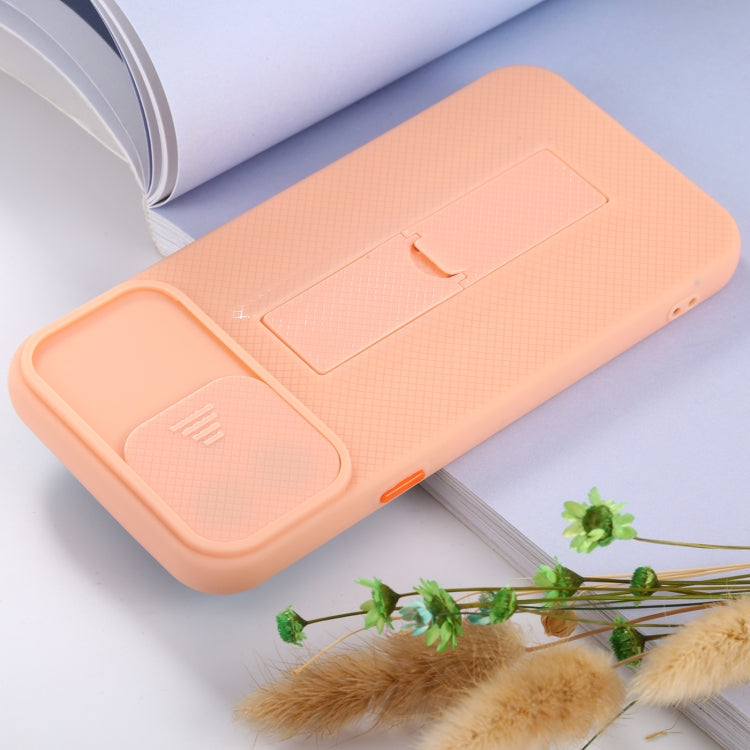 For iPhone 12 Sliding Lens Cover Design Protective Case with Invisible Holder