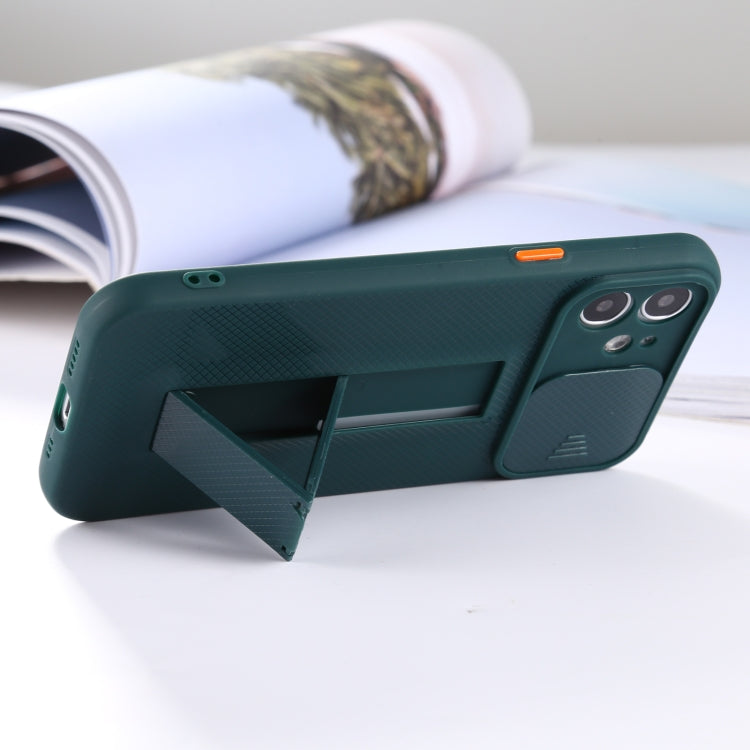 For iPhone 12 Pro Sliding Lens Cover Design Protective Case with Invisible Holder