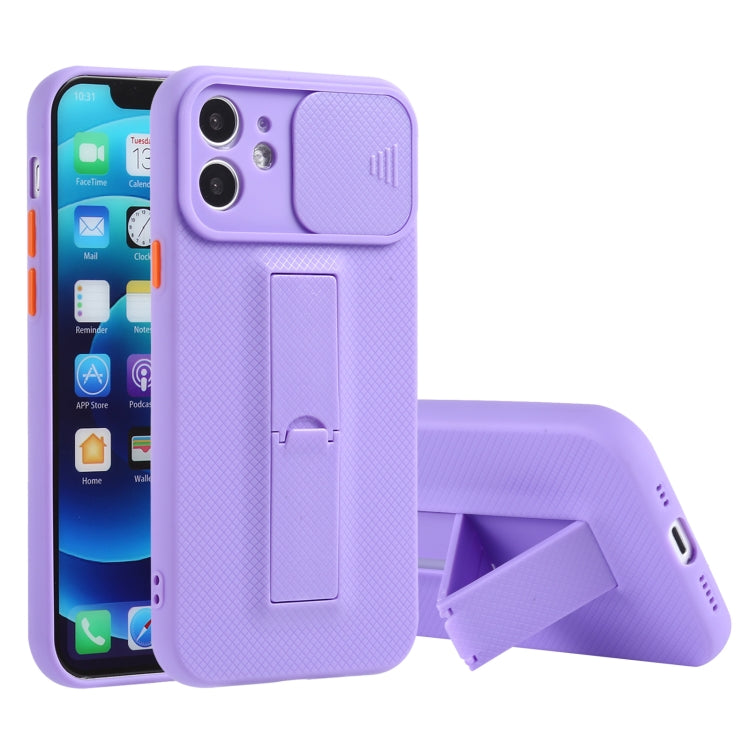 For iPhone 12 Pro Sliding Lens Cover Design Protective Case with Invisible Holder