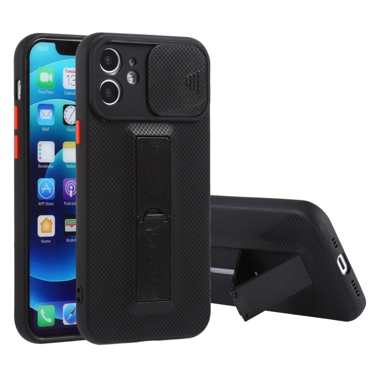 For iPhone 12 Pro Max Sliding Lens Cover Design Protective Case with Invisible Holder
