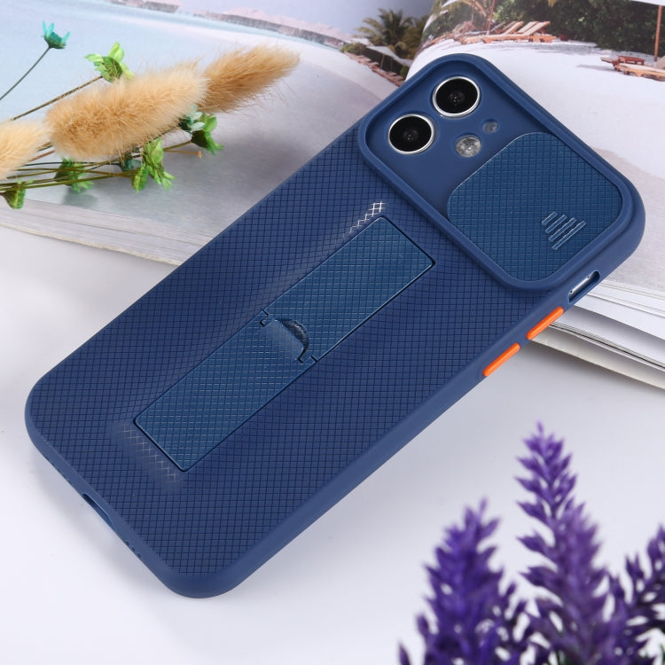 For iPhone 12 Pro Max Sliding Lens Cover Design Protective Case with Invisible Holder