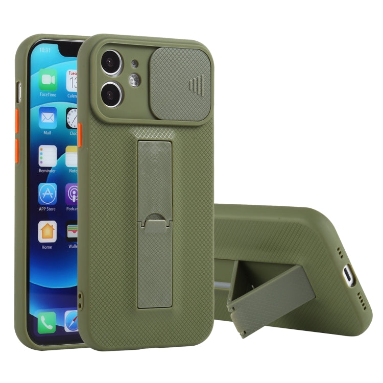 For iPhone 12 Pro Max Sliding Lens Cover Design Protective Case with Invisible Holder