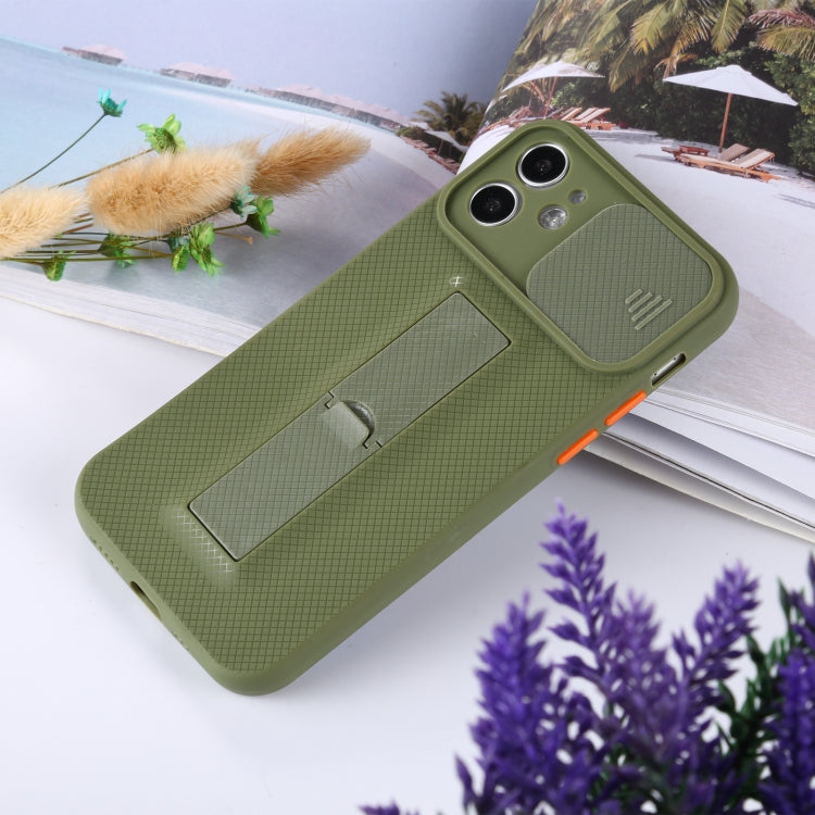 For iPhone 12 Pro Max Sliding Lens Cover Design Protective Case with Invisible Holder