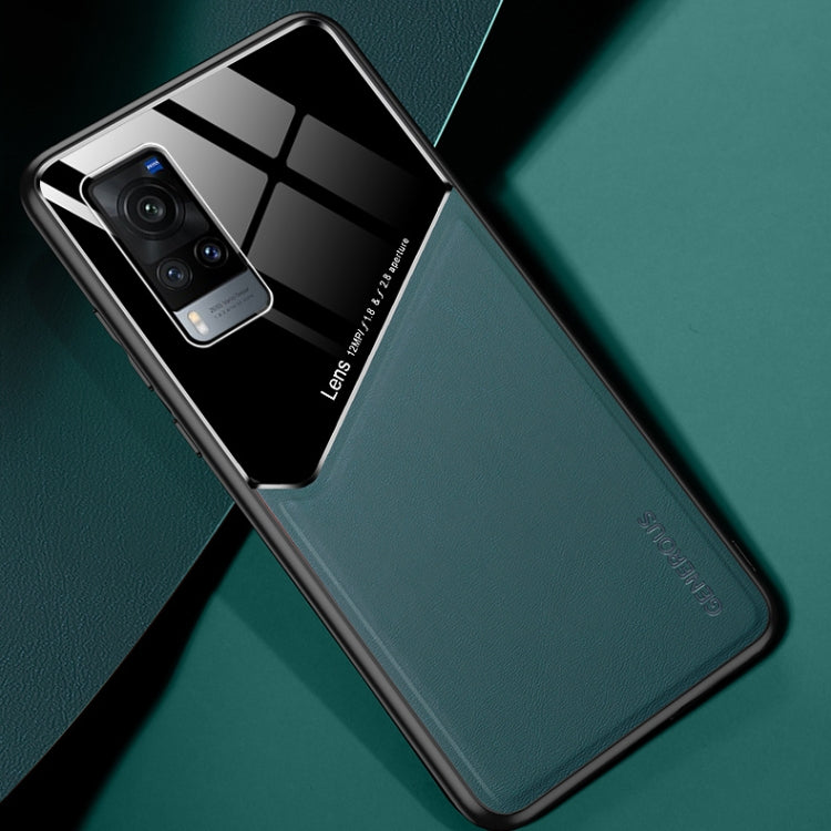 For vivo X60 All-inclusive Leather + Organic Glass Protective Case with Metal Iron Sheet