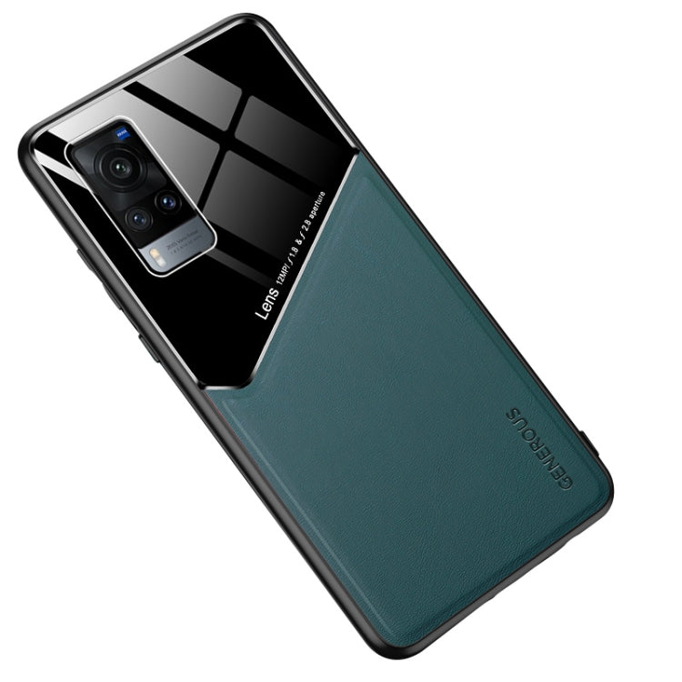 For vivo X60 All-inclusive Leather + Organic Glass Protective Case with Metal Iron Sheet