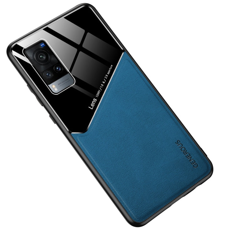 For vivo X60 All-inclusive Leather + Organic Glass Protective Case with Metal Iron Sheet