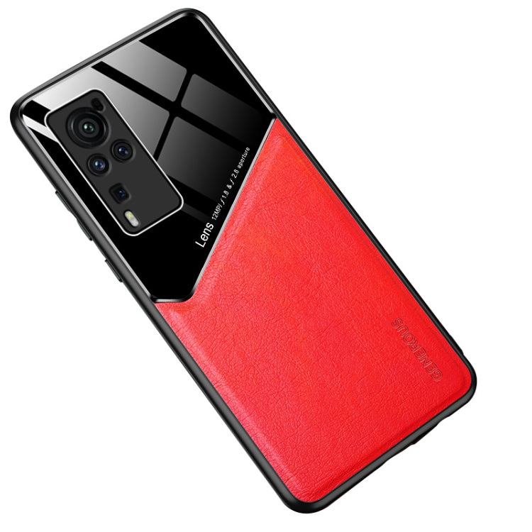 For vivo X60 Pro All-inclusive Leather + Organic Glass Protective Case with Metal Iron Sheet