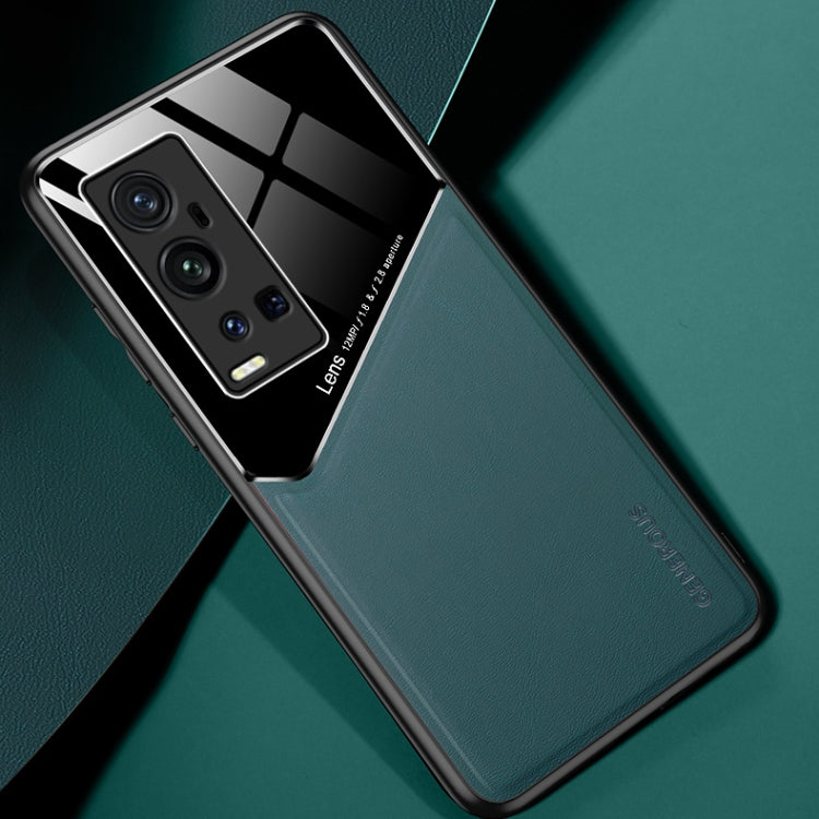 For vivo X60 Pro Plus All-inclusive Leather + Organic Glass Protective Case with Metal Iron Sheet
