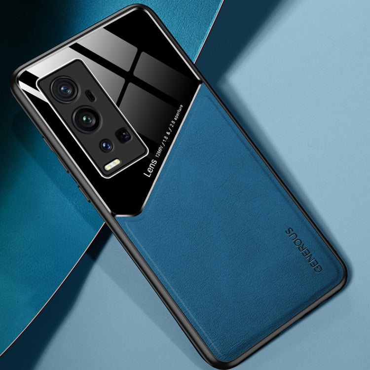 For vivo X60 Pro Plus All-inclusive Leather + Organic Glass Protective Case with Metal Iron Sheet