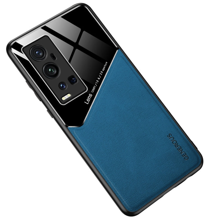 For vivo X60 Pro Plus All-inclusive Leather + Organic Glass Protective Case with Metal Iron Sheet