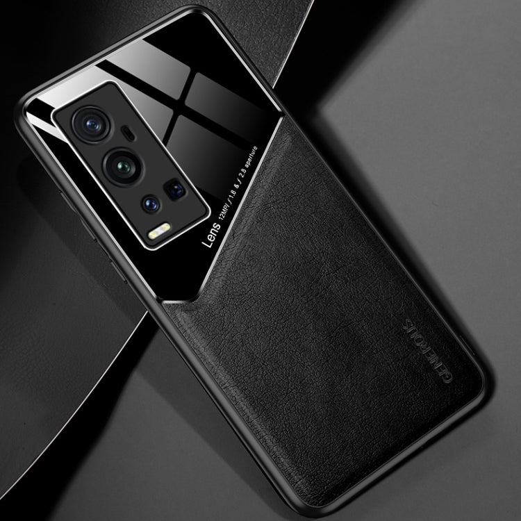 For vivo X60 Pro Plus All-inclusive Leather + Organic Glass Protective Case with Metal Iron Sheet