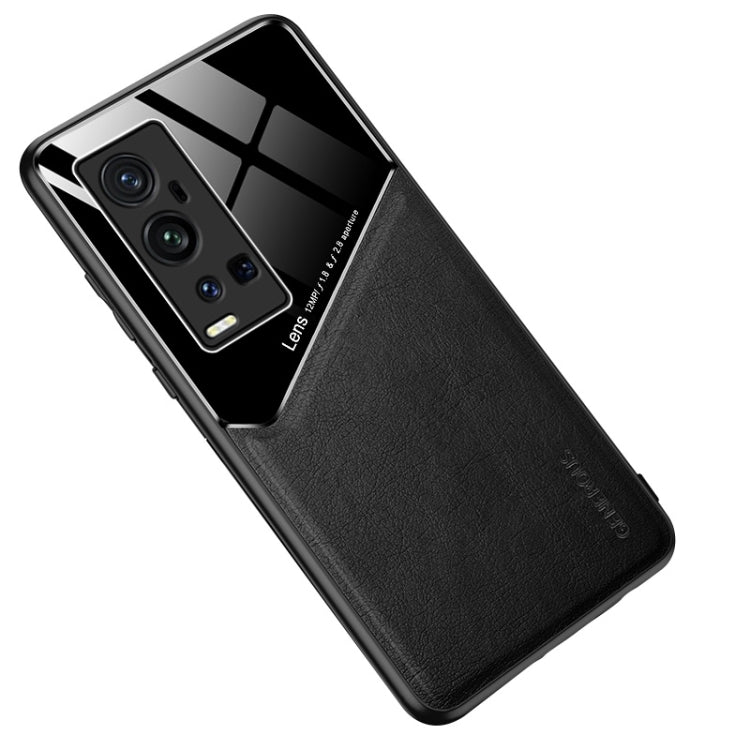 For vivo X60 Pro Plus All-inclusive Leather + Organic Glass Protective Case with Metal Iron Sheet