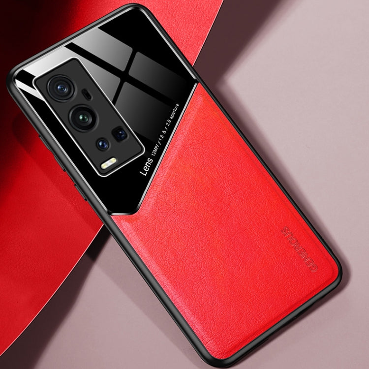 For vivo X60 Pro Plus All-inclusive Leather + Organic Glass Protective Case with Metal Iron Sheet