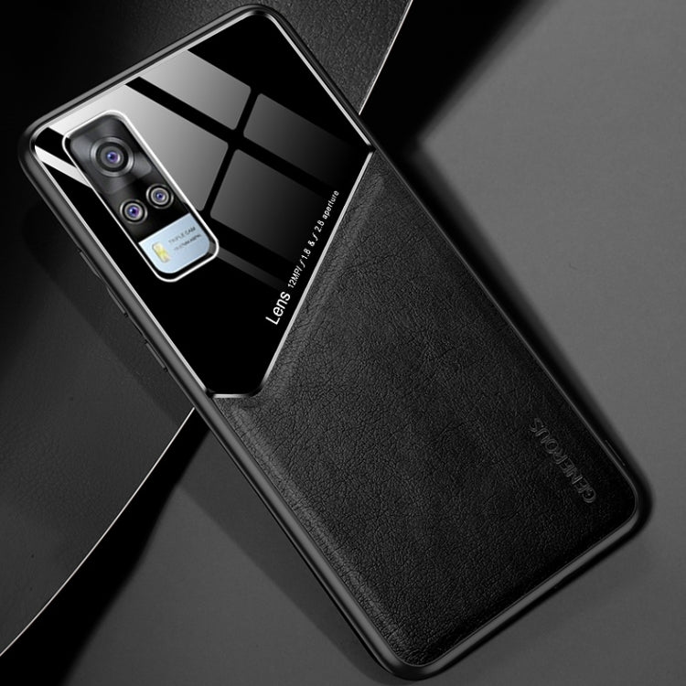 For vivo Y51 (2020 Indian Version) All-inclusive Leather + Organic Glass Protective Case with Metal Iron Sheet