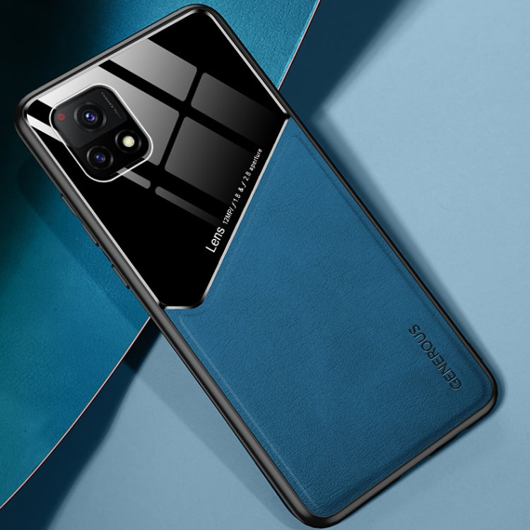 For vivo Y52s 5G All-inclusive Leather + Organic Glass Protective Case with Metal Iron Sheet