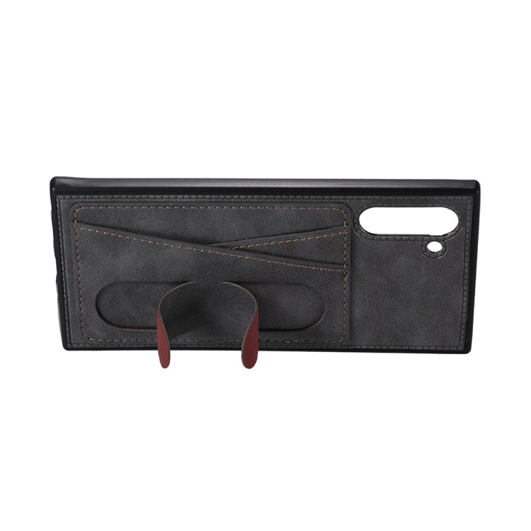 For Galaxy Note 10 Shockproof PC + PU Protective Case with Spring Holder & Card Slot