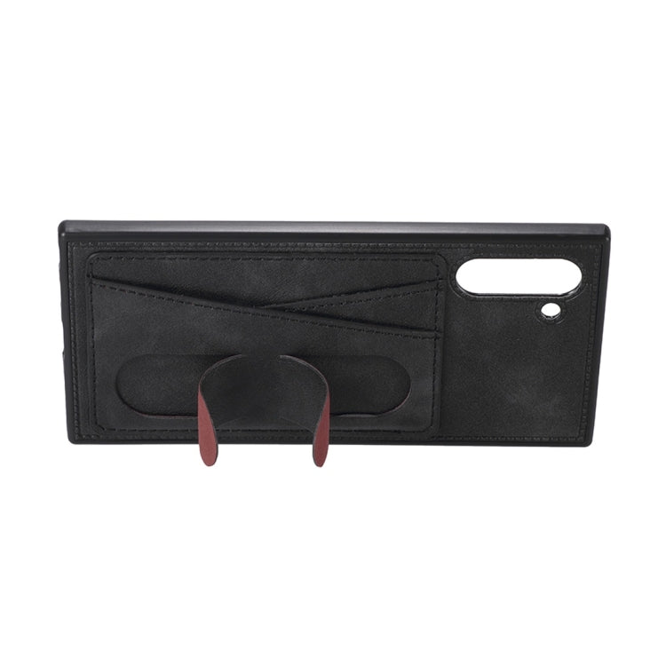 For Galaxy Note 10 Shockproof PC + PU Protective Case with Spring Holder & Card Slot