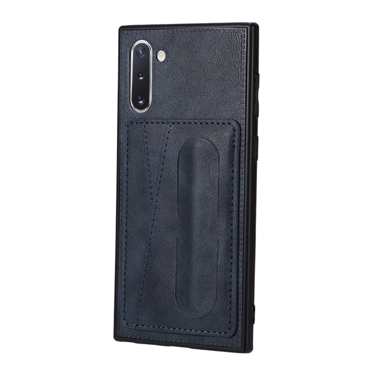 For Galaxy Note 10 Shockproof PC + PU Protective Case with Spring Holder & Card Slot