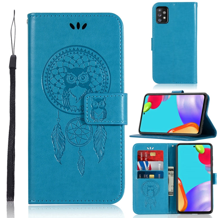 For Samsung Galaxy A52 5G / 4G Wind Chime Owl Embossing Pattern Horizontal Flip Leather Case with Holder & Card Slots & Wallet