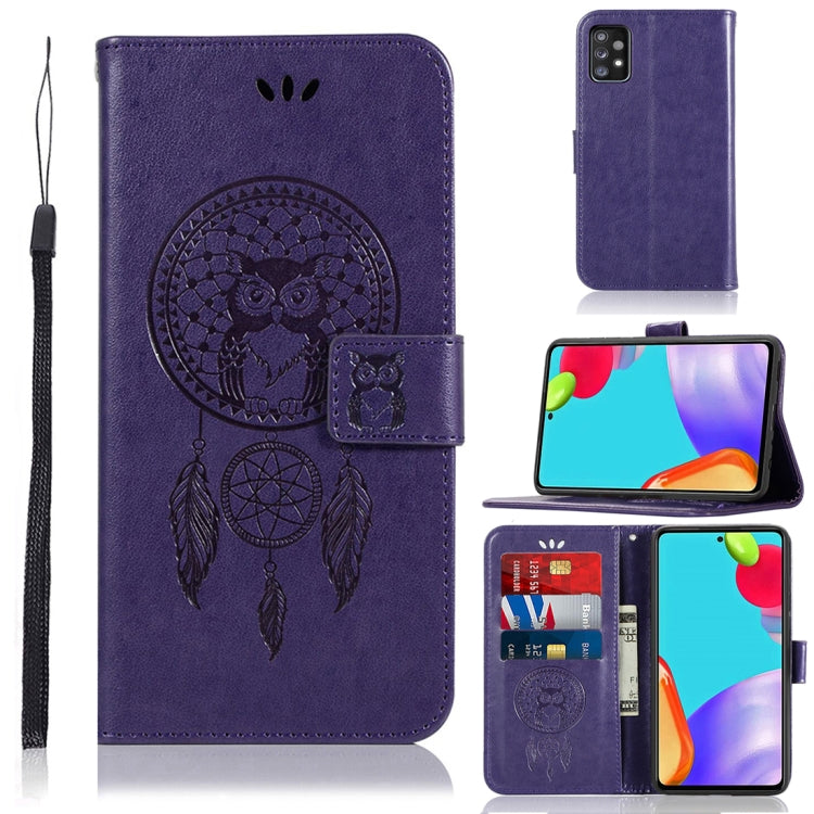 For Samsung Galaxy A52 5G / 4G Wind Chime Owl Embossing Pattern Horizontal Flip Leather Case with Holder & Card Slots & Wallet