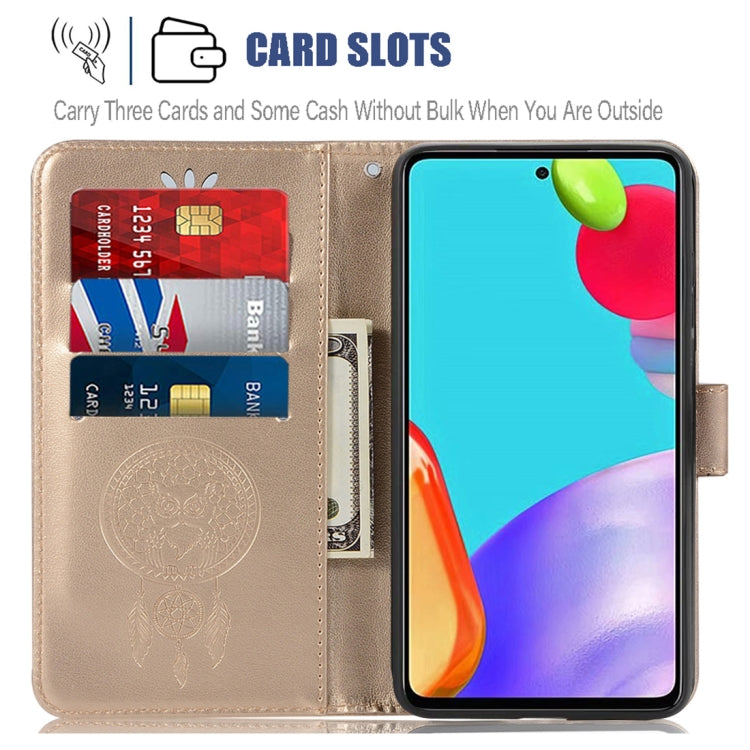 For Samsung Galaxy A72 5G / 4G Wind Chime Owl Embossing Pattern Horizontal Flip Leather Case with Holder & Card Slots & Wallet