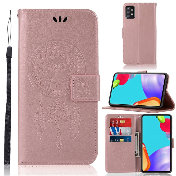 For Samsung Galaxy A72 5G / 4G Wind Chime Owl Embossing Pattern Horizontal Flip Leather Case with Holder & Card Slots & Wallet