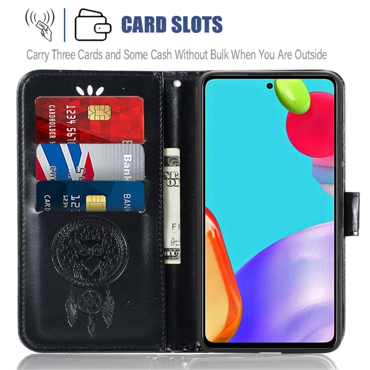 For Samsung Galaxy A72 5G / 4G Wind Chime Owl Embossing Pattern Horizontal Flip Leather Case with Holder & Card Slots & Wallet