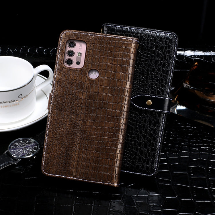 For Motorola Moto G30 idewei Crocodile Texture Horizontal Flip Leather Case with Holder & Card Slots & Wallet