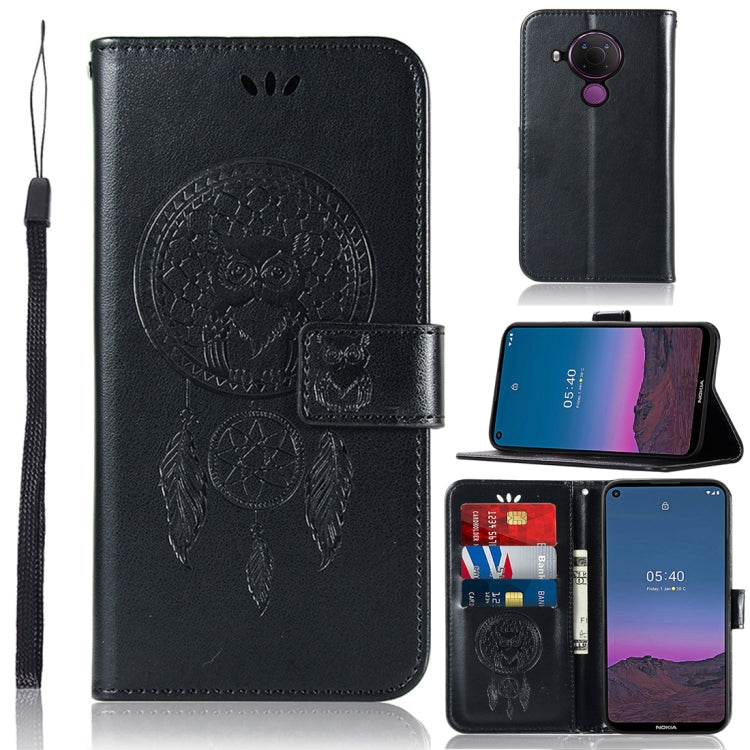 For Nokia 5.4 Wind Chime Owl Embossing Pattern Horizontal Flip Leather Case with Holder & Card Slots & Wallet