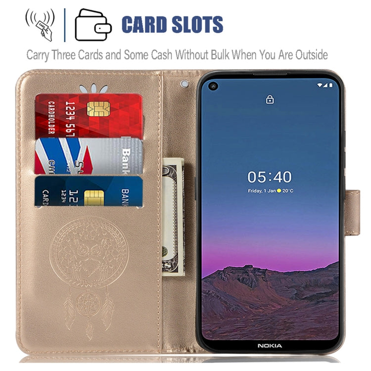 For Nokia 5.4 Wind Chime Owl Embossing Pattern Horizontal Flip Leather Case with Holder & Card Slots & Wallet