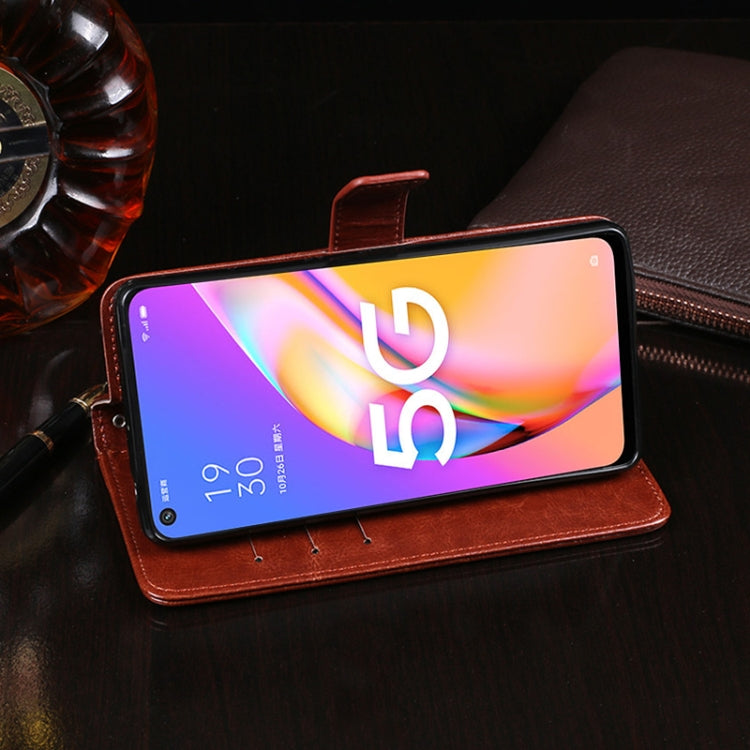 For OPPO A93 5G idewei Crazy Horse Texture Horizontal Flip Leather Case with Holder & Card Slots & Wallet