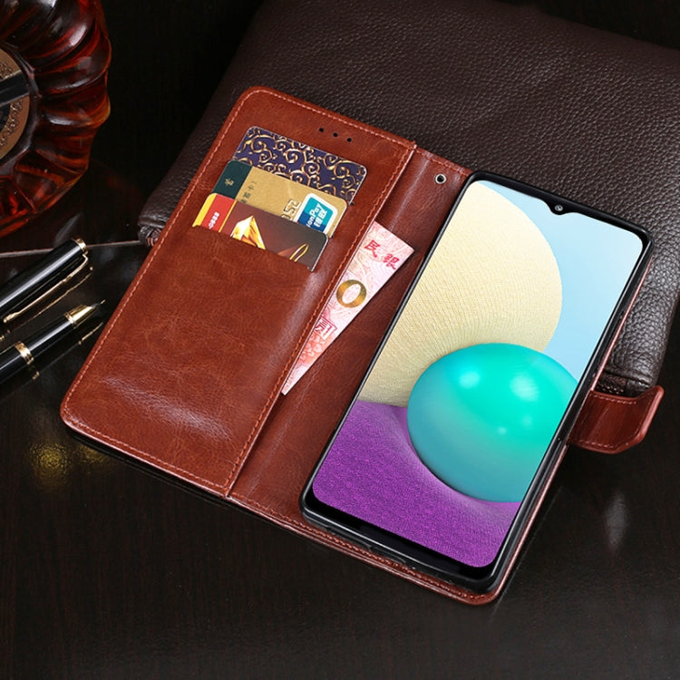 For Samsung Galaxy A02 (EU Version) idewei Crazy Horse Texture Horizontal Flip Leather Case with Holder & Card Slots & Wallet