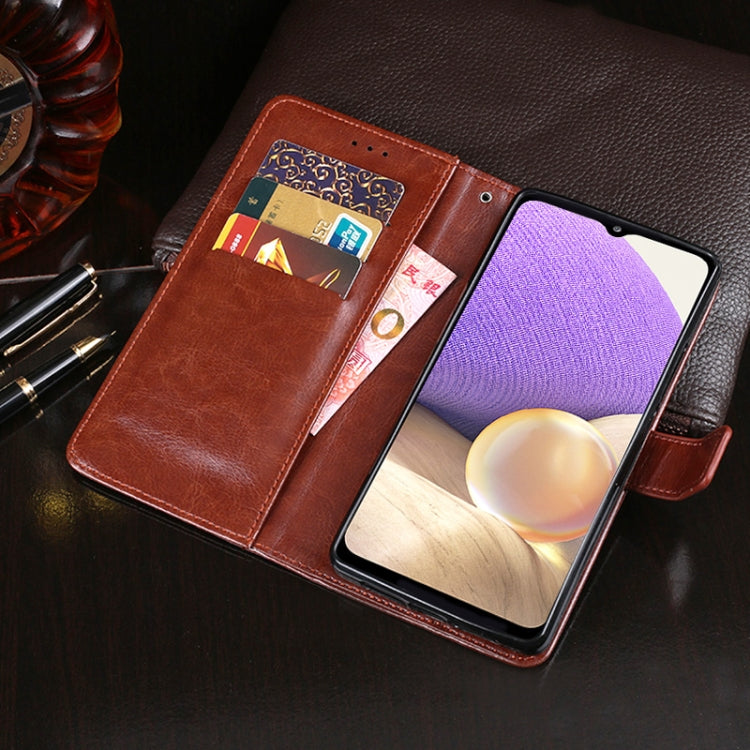 For Samsung Galaxy A32 4G idewei Crazy Horse Texture Horizontal Flip Leather Case with Holder & Card Slots & Wallet