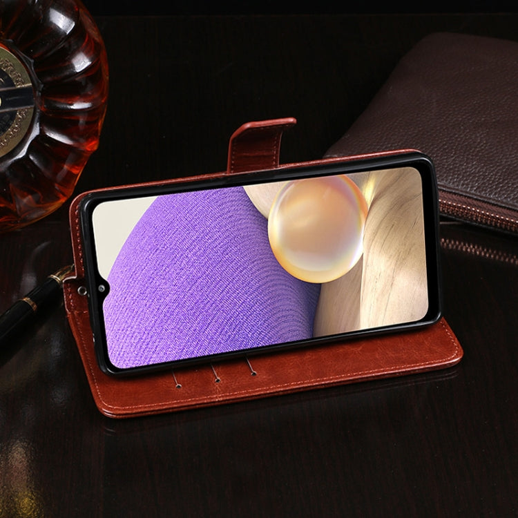 For Samsung Galaxy A32 4G idewei Crazy Horse Texture Horizontal Flip Leather Case with Holder & Card Slots & Wallet
